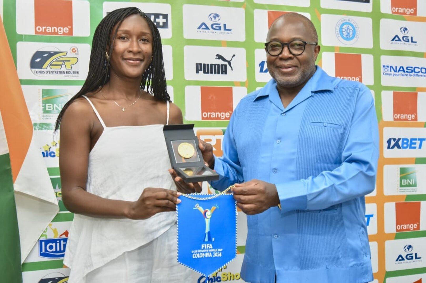 Natacha Konan Presents FIFA U20 Women's World Cup “Colombia 2024” Participation Medal to FIF